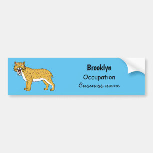 Sabre-toothed tiger illustration bumper sticker
