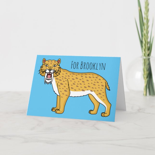 Sabre-toothed tiger illustration card (Front)