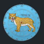 Sabre-toothed tiger illustration dartboard<br><div class="desc">From the ice age. A ferocious sabre-toothed tiger illustration.</div>