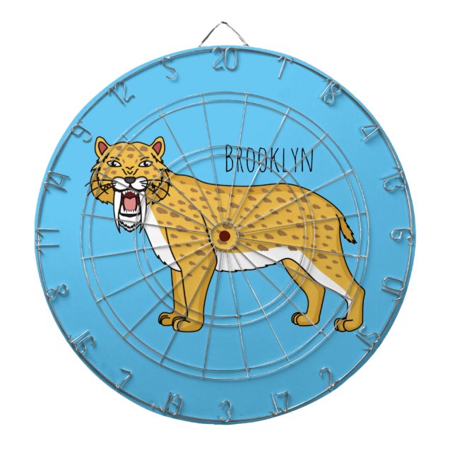 Sabre-toothed tiger illustration dartboard (Front)