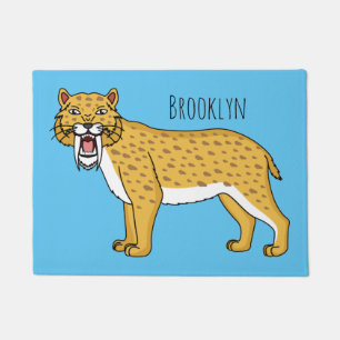 Sabre-toothed tiger illustration doormat