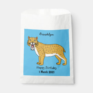 Sabre-toothed tiger illustration favour bag