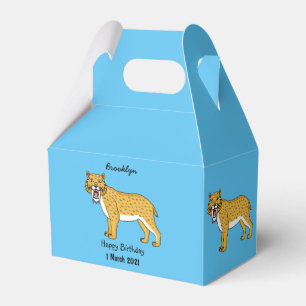 Sabre-toothed tiger illustration favour box