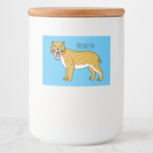 Sabre-toothed tiger illustration food label
