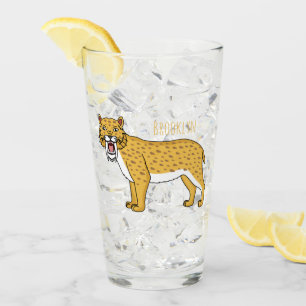 Sabre-toothed tiger illustration glass