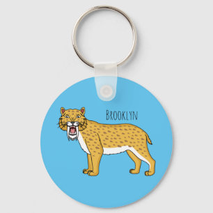 Sabre-toothed tiger illustration key ring