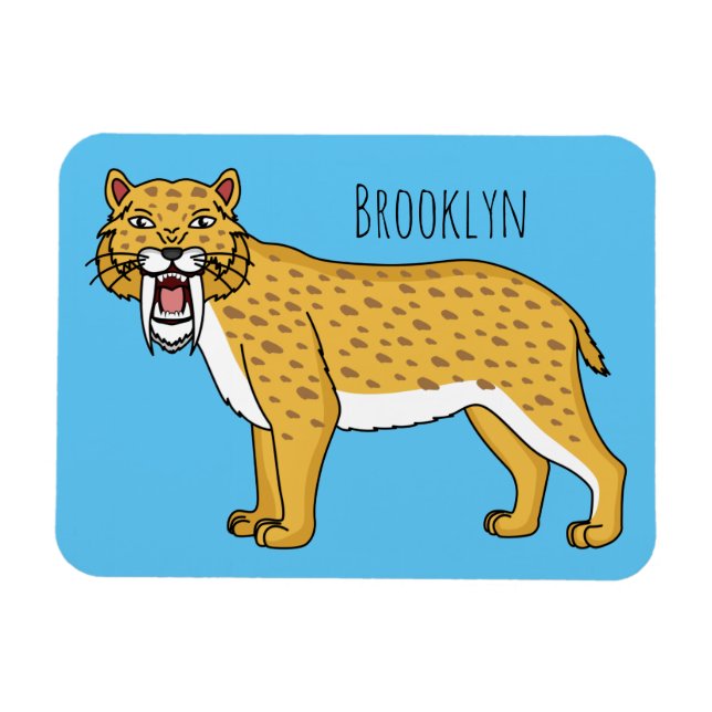 Sabre-toothed tiger illustration magnet (Horizontal)