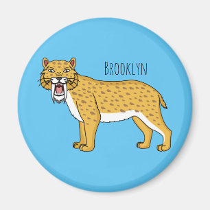 Sabre-toothed tiger illustration magnet