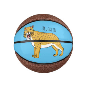 Sabre-toothed tiger illustration mini basketball
