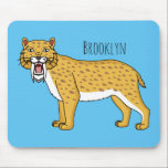 Sabre-toothed tiger illustration  mouse pad<br><div class="desc">From the ice age. A ferocious sabre-toothed tiger illustration.</div>