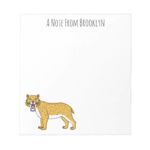 Sabre-toothed tiger illustration notepad