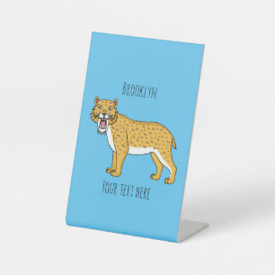 Sabre-toothed tiger illustration pedestal sign