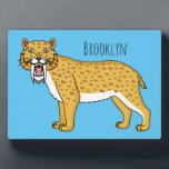 Sabre-toothed tiger illustration plaque<br><div class="desc">From the ice age. A ferocious sabre-toothed tiger illustration.</div>