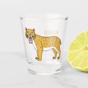 Sabre-toothed tiger illustration  shot glass