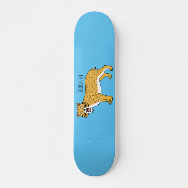 Sabre-toothed tiger illustration  skateboard (Front)
