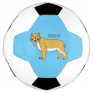 Sabre-toothed tiger illustration soccer ball