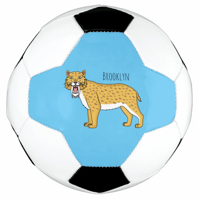 Sabre-toothed tiger illustration soccer ball (Front)