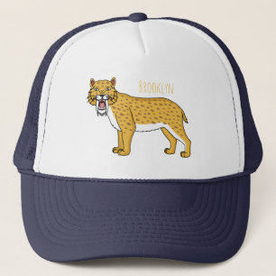 Sabre-toothed tiger illustration trucker hat