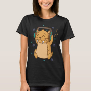 Sabre Toothed Tiger listens to Music Wild Cat Pred T-Shirt