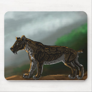 Sabretooth Cat Mouse Pad