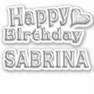 Sabrina Happy Birthday silver Sticker