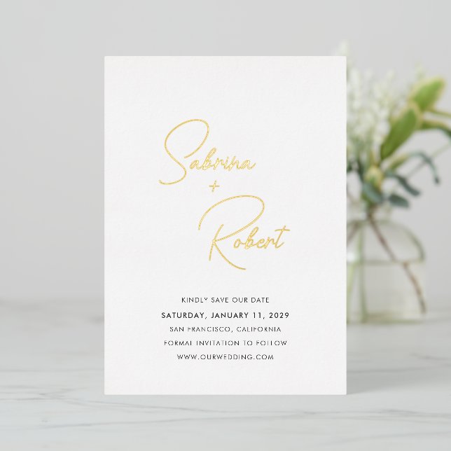 Sabrina Modern Wedding Save the Date (Standing Front)
