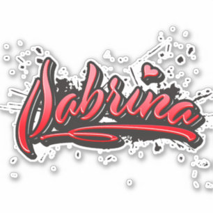 Sabrina red Heart Graffiti Sticker