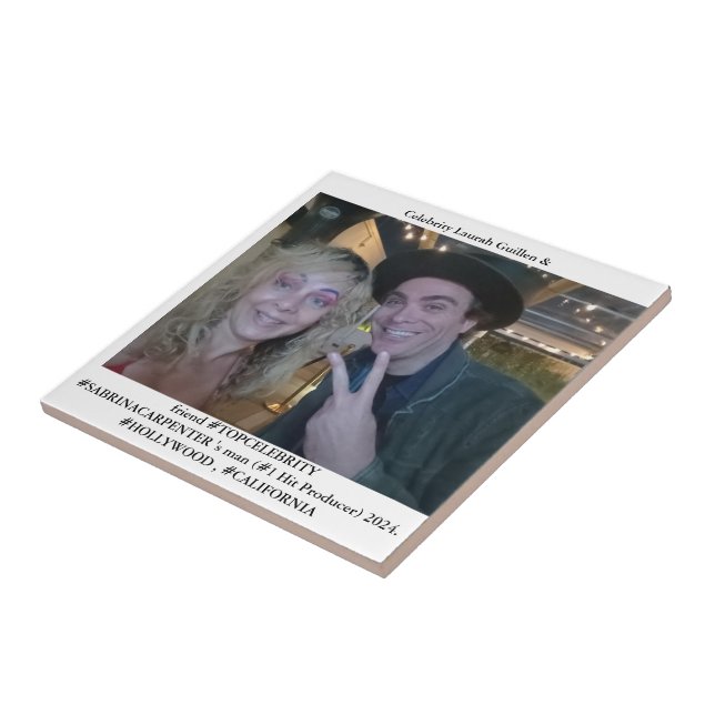 #SABRINACARPENTER 's #PRODUCER with #LAURAHGUILLEN Ceramic Tile (Side)