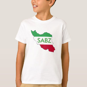 "SABZ" Iran Flag Map T-Shirt