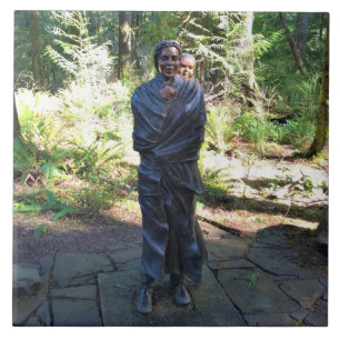 Sacagawea Statue, Fort Clatsop, Astoria, Oregon Ceramic Tile