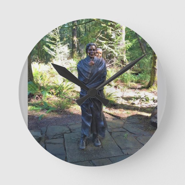 Sacagawea Statue, Fort Clatsop, Astoria, Oregon Round Clock (Front)