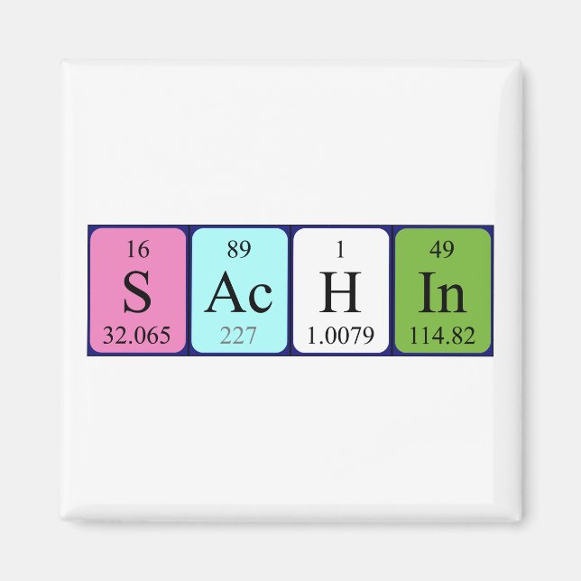 Sachin periodic table name magnet (Front)