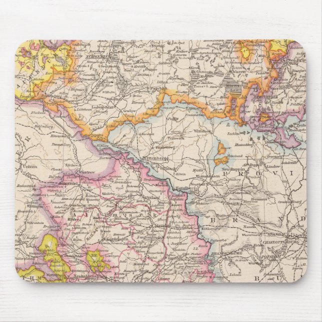 Sachsen, Mecklenburg, Anhalt Atlas Map Mouse Pad (Front)