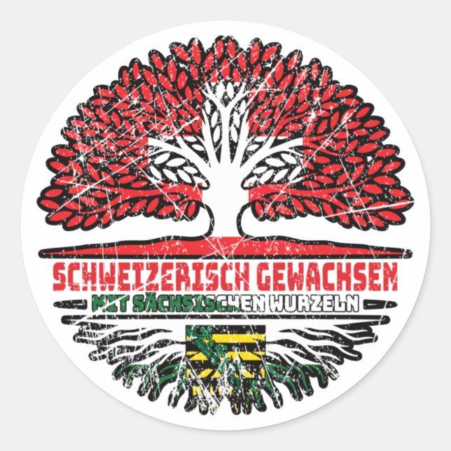 Sachsen Sächsisch Schweizer Schweiz Baum Wurzel Classic Round Sticker (Front)