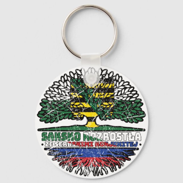 Sachsen Sächsisch Sorbisch Sorben Baum Wurzel Key Ring (Front)