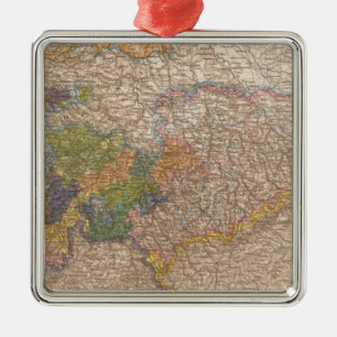 Sachsen, Thuringische Staaten Atlas Map Metal Ornament