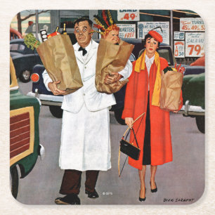 Sack Full of Trouble Square Paper Coaster