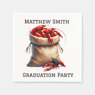 Sack Of Crawfish Graduation Party Custom Napkin