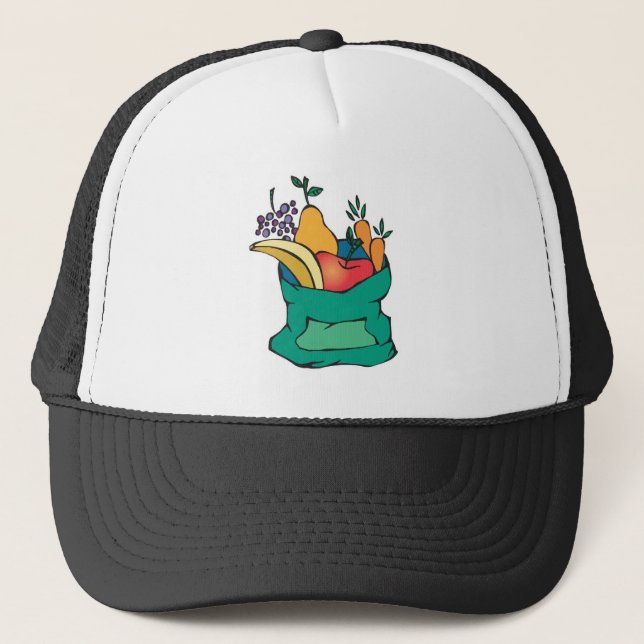 sack of fresh fruit trucker hat (Front)
