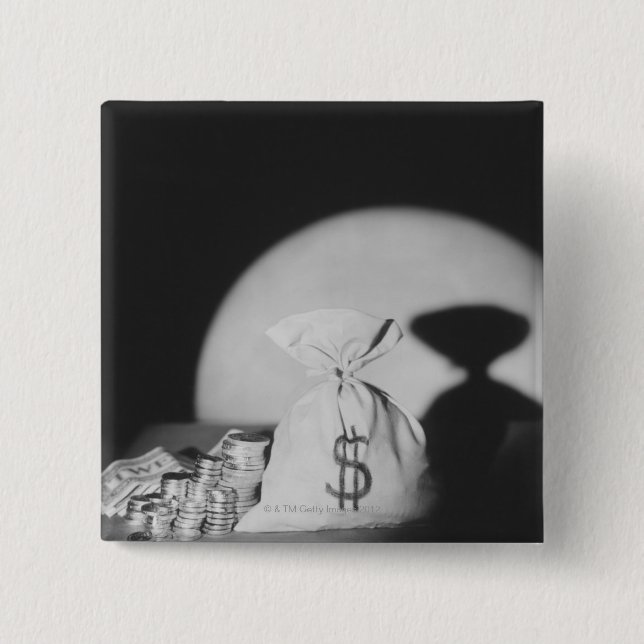 Sack of Money 15 Cm Square Badge (Front)