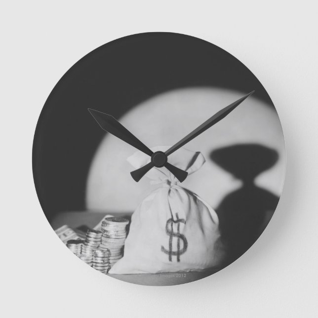 Sack of Money Round Clock (Front)