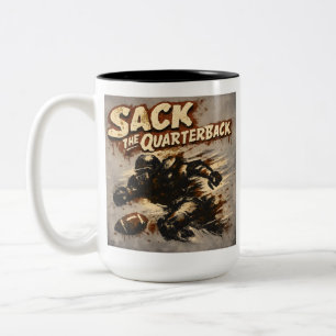 Sack The Quarterback Two-Tone Coffee Mug