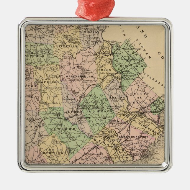 Saco, Biddeford Metal Ornament (Front)