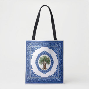 Saco de Linho e Cortiça Azulejo Tote Bag