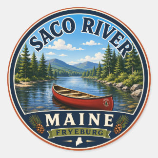 Saco River Fryeburg Maine Round Sticker