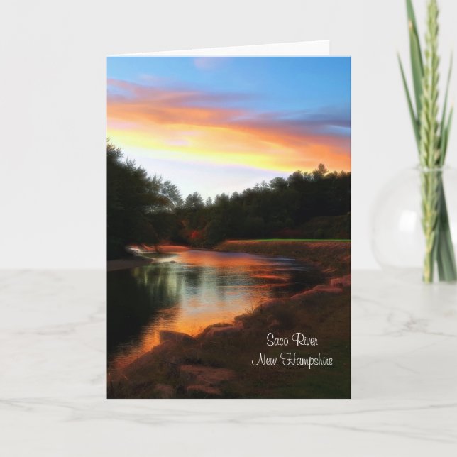 Saco River Sunset Greeting Card (Front)