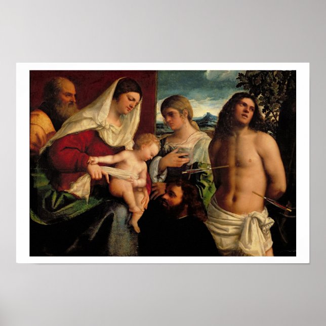 Sacra Conversatione with SS. Catherine, Sebastian Poster (Front)