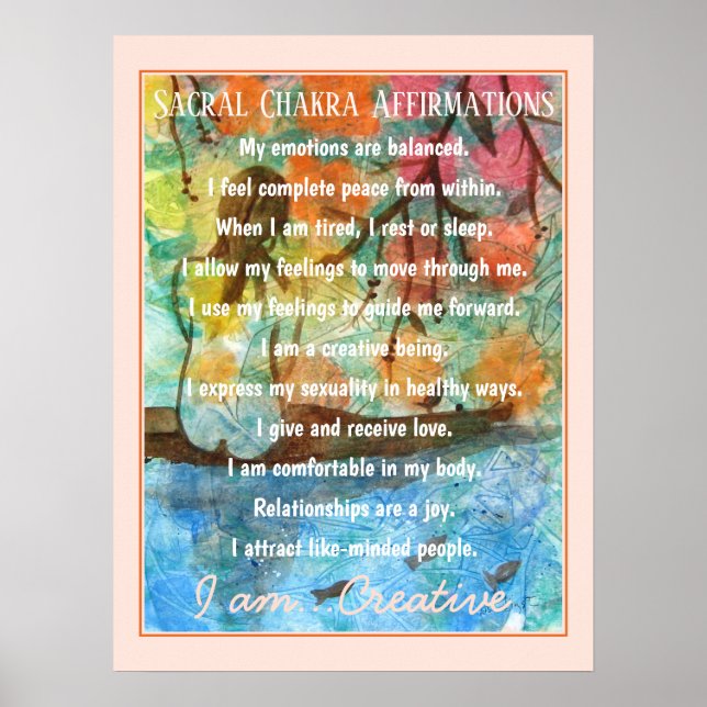 Sacral Chakra Affirmations Poster (Front)