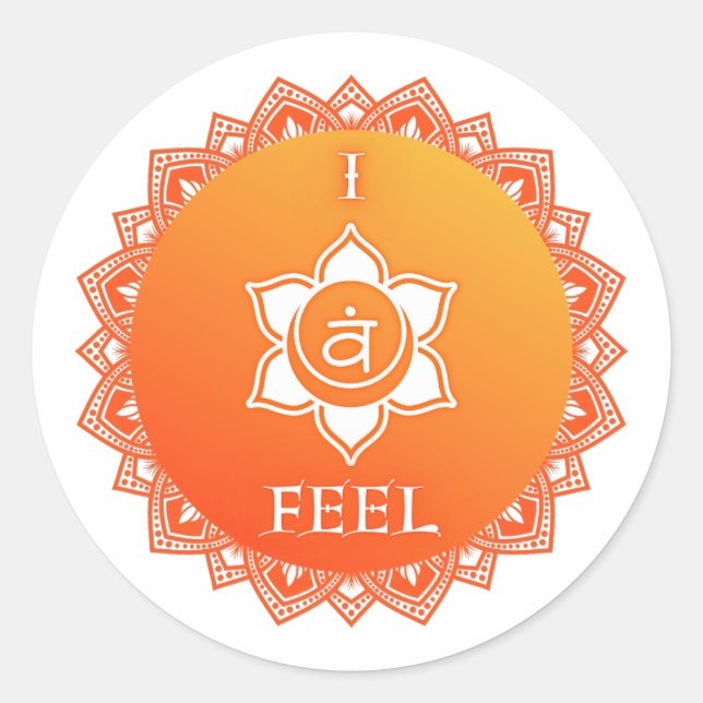 Sacral Chakra… I Feel Classic Round Sticker (Front)