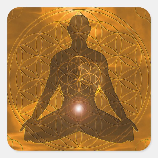 Sacral Chakra Swadhisthana Square Sticker (Front)